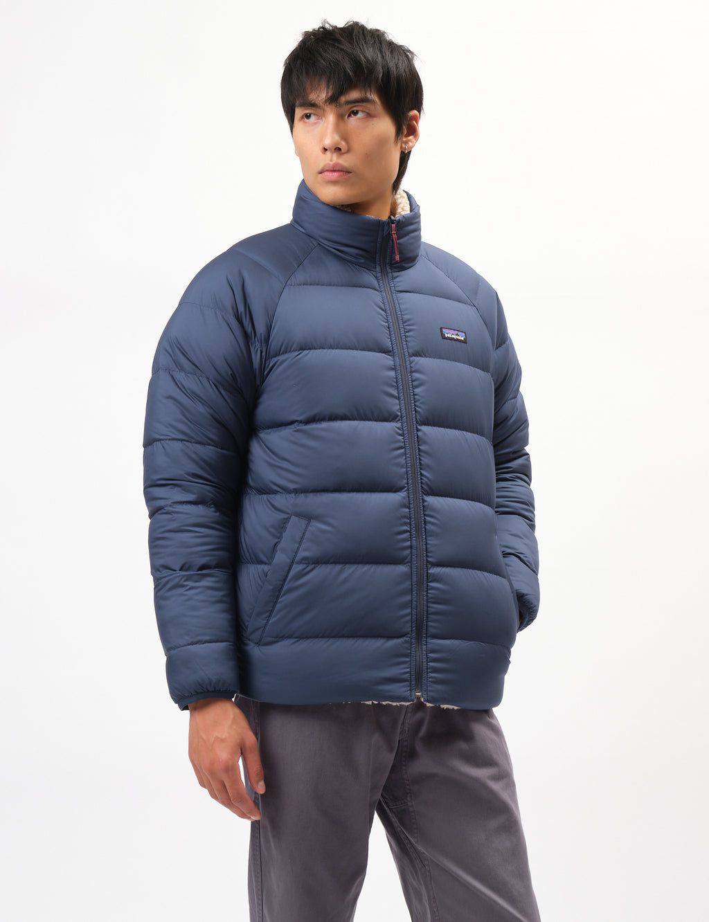 Patagonia Reversible Silent Down Jacket - New Navy Blue | Urban