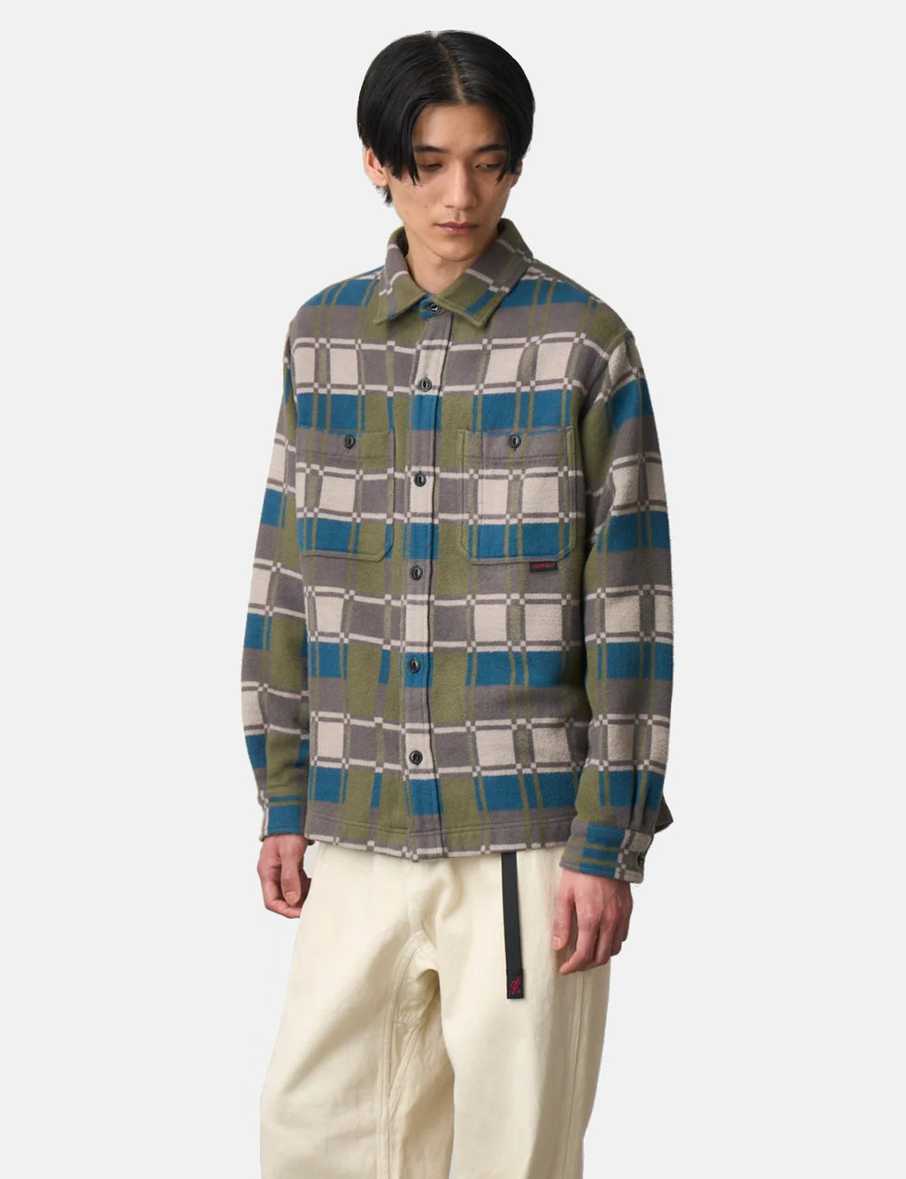 Gramicci Anthony Flannel Check Shirt - Silver Grey | Urban Excess