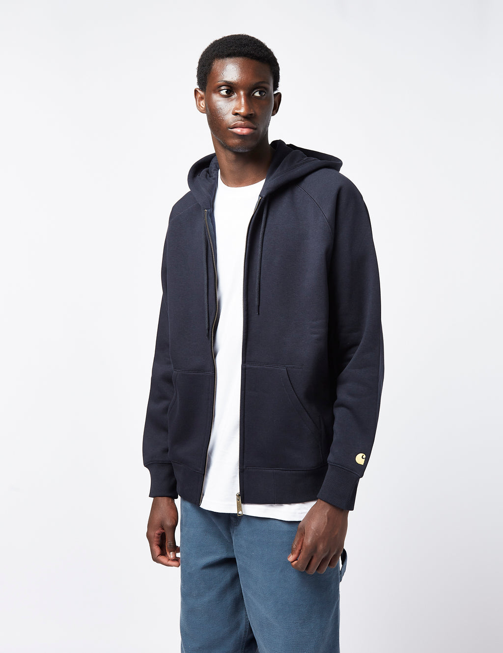 Carhartt-WIP Chase Hooded Zip Sweatshirt - Dark Navy Blue I Urban Excess. –  URBAN EXCESS
