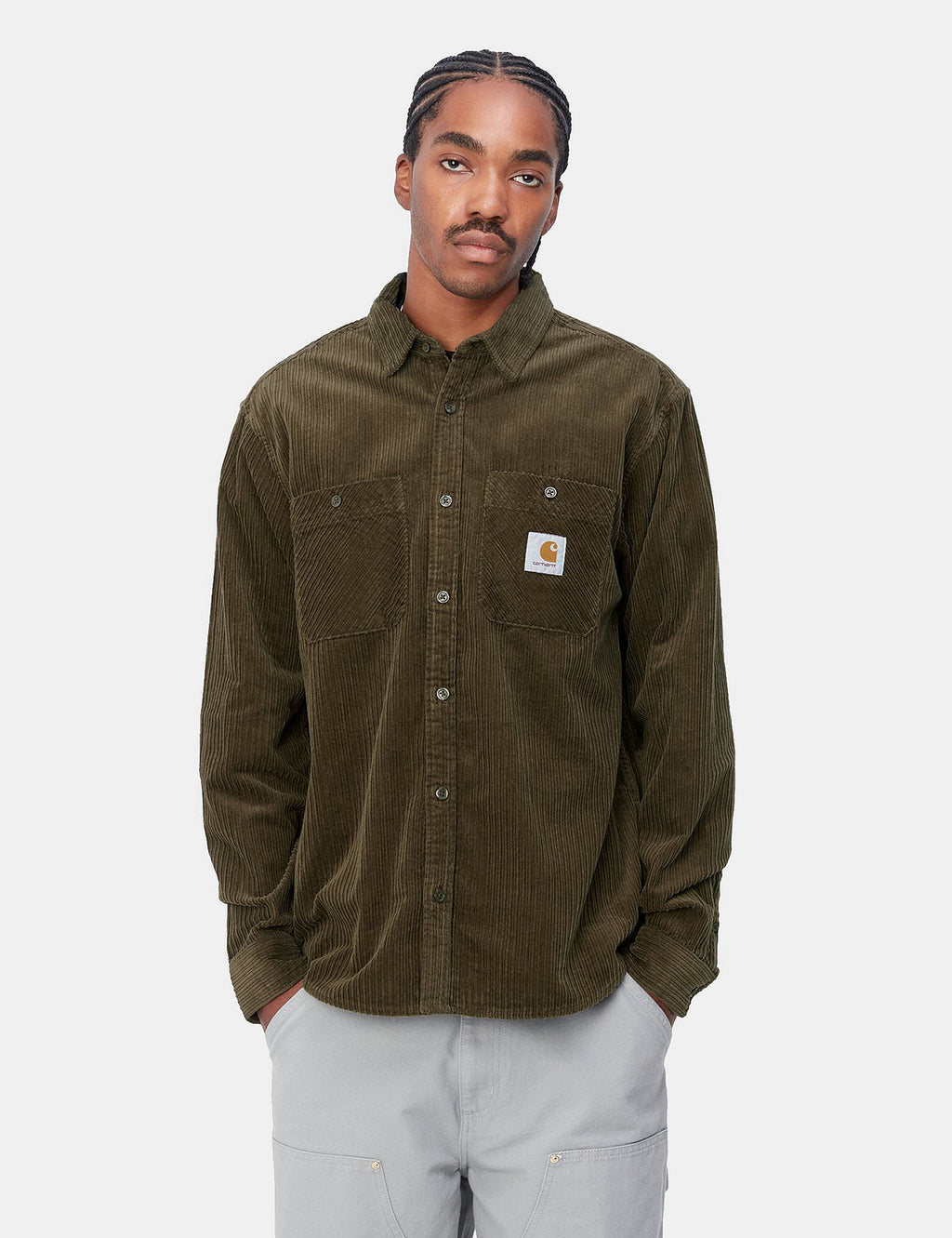 Carhartt WIP Rhodes Long Sleeve Shirt Loose Corduroy Highland