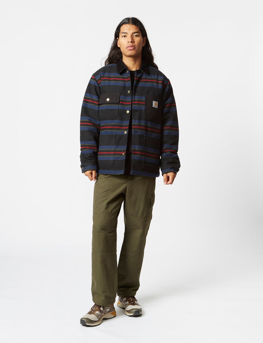 Carhartt-WIP Oregon Over Shirt (Starco Stripe) Black | URBAN