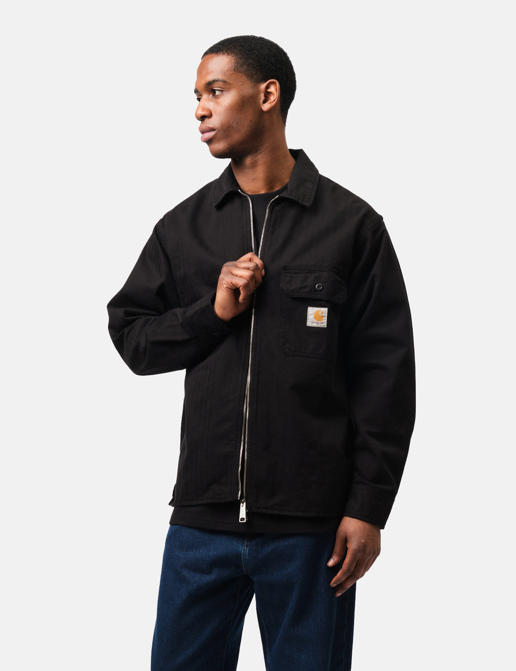 Carhartt-WIP Rainer Over Shirt - Black Garment Dyed | Urban Excess