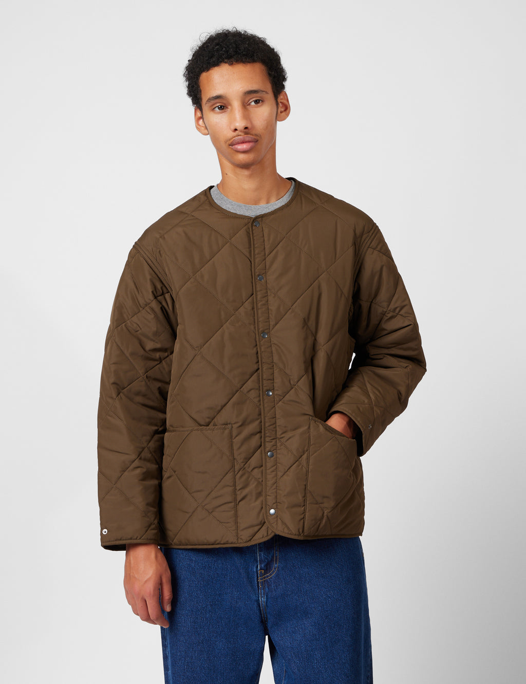 Barbour x Kaptain Sunshine Quilted Liner - Khaki Brown | Urban