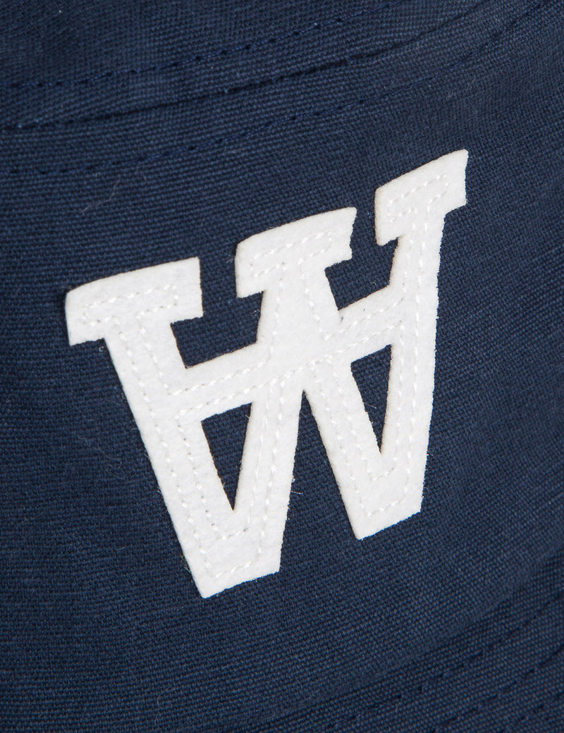 Wood Wood AA Logo Bucket Hat - Dark Navy