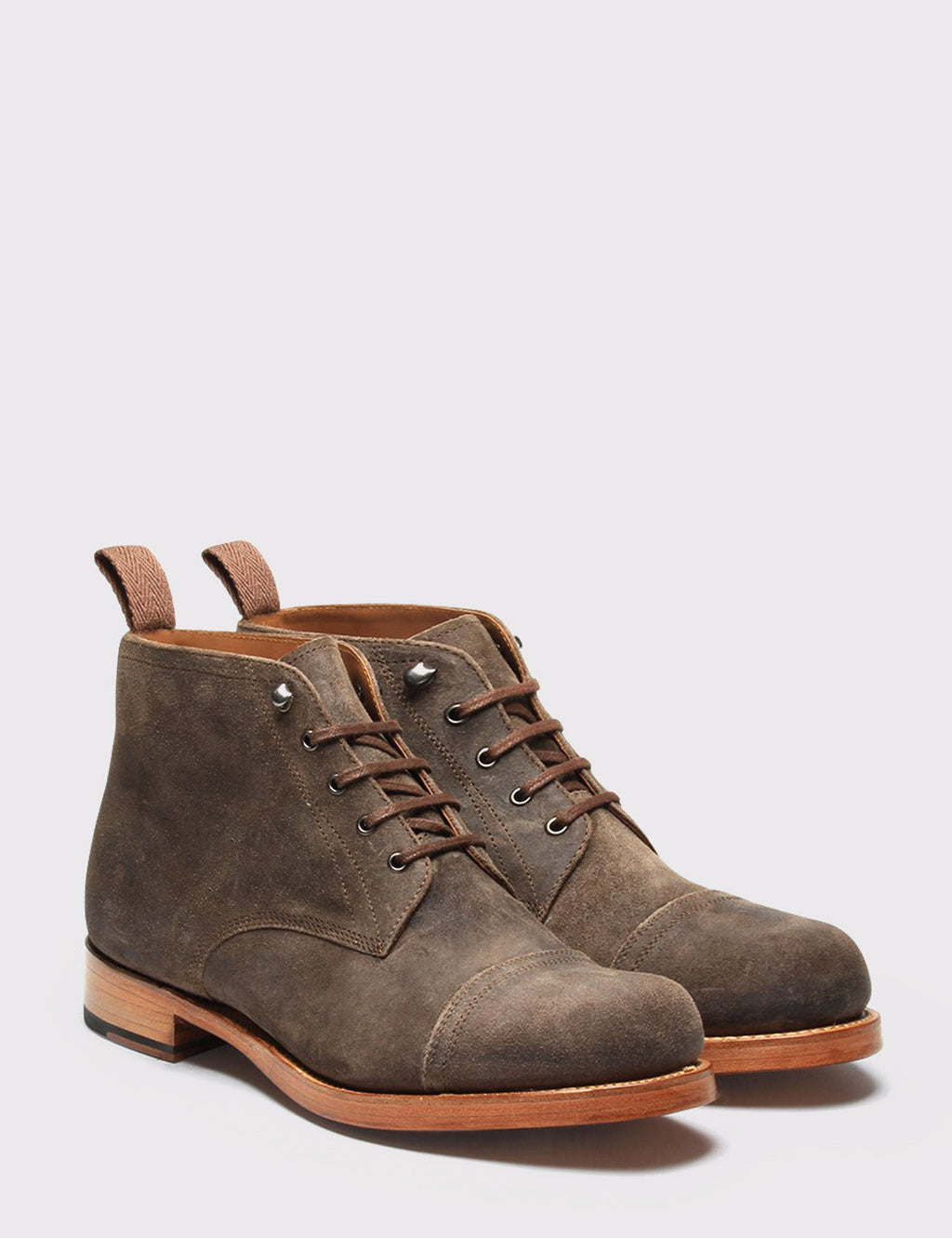 Grenson Ryan Vintage Suede Boot Dark Brown