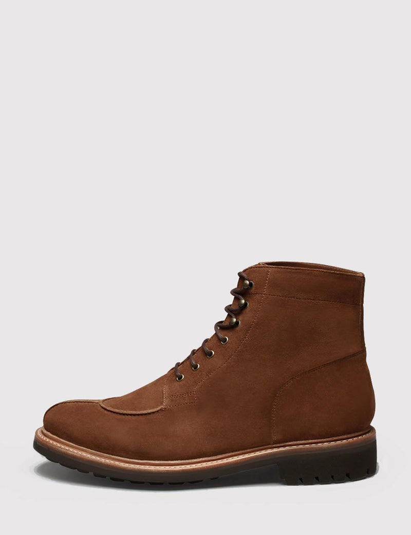 Grenson Grover Suede Apron Boot - Snuff