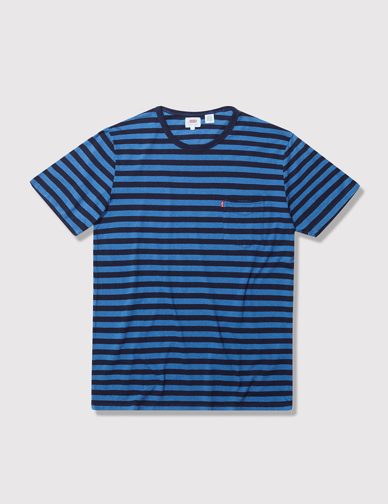 Levis Sunset Pocket T-shirt (Stripe) - Indigo/Blue