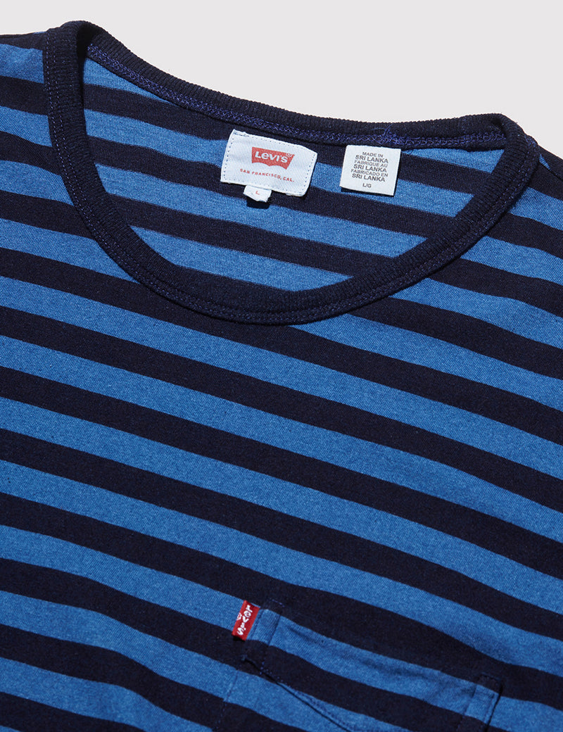 Levis Sunset Pocket T-shirt (Stripe) - Indigo/Blue