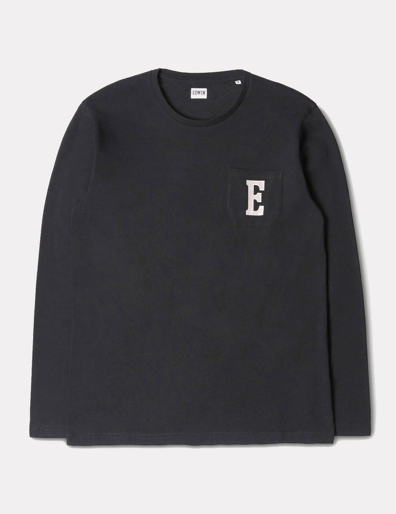Edwin Pocket Long Sleeve T-Shirt - Black