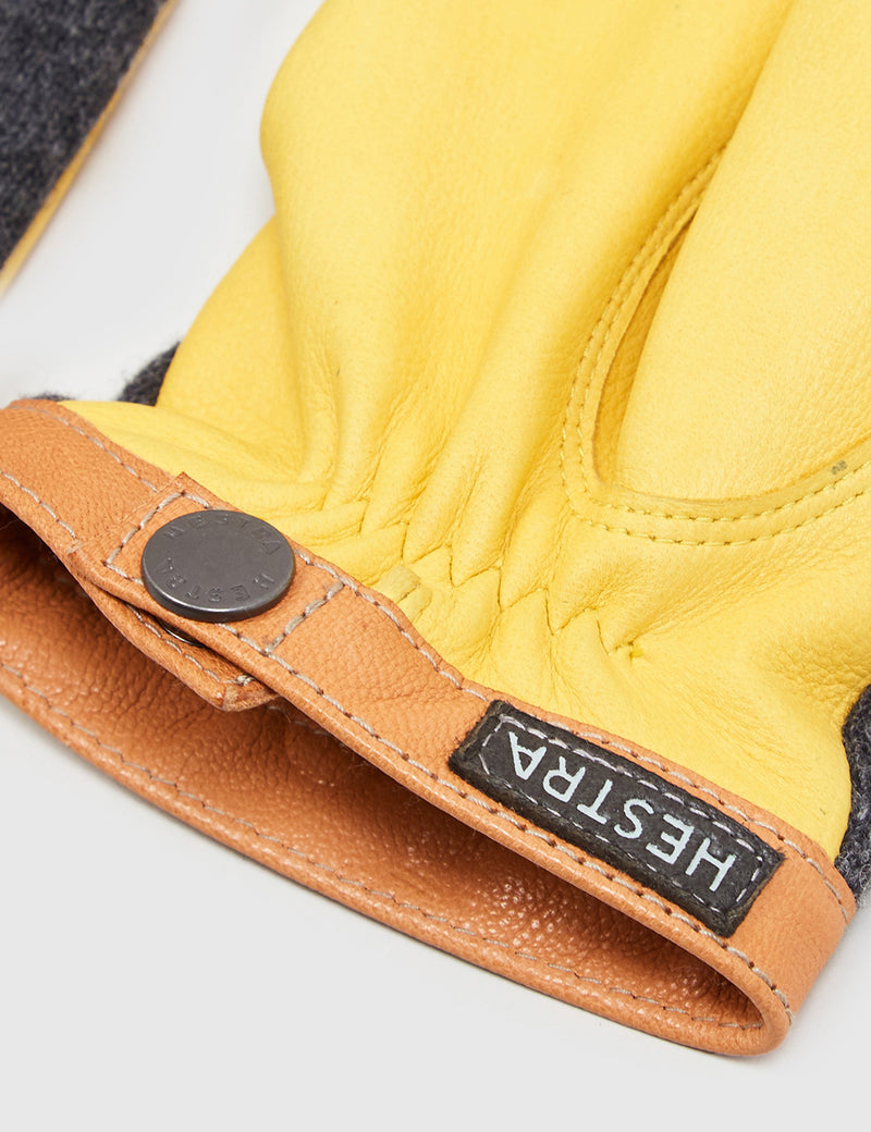 Hestra Tricot Deerskin Wool Gloves - Natural Yellow