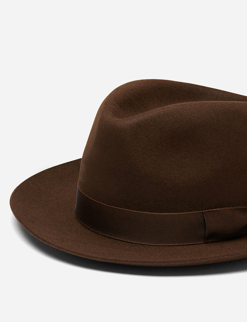 Stetson Penn Fedora Hat - Dark Brown