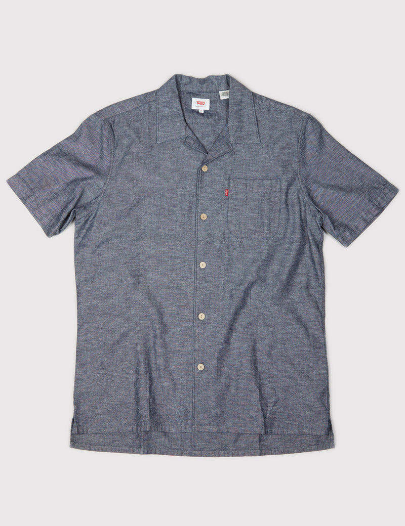 Levis Hawaiian Short Sleeve Shirt - Indigo Blue