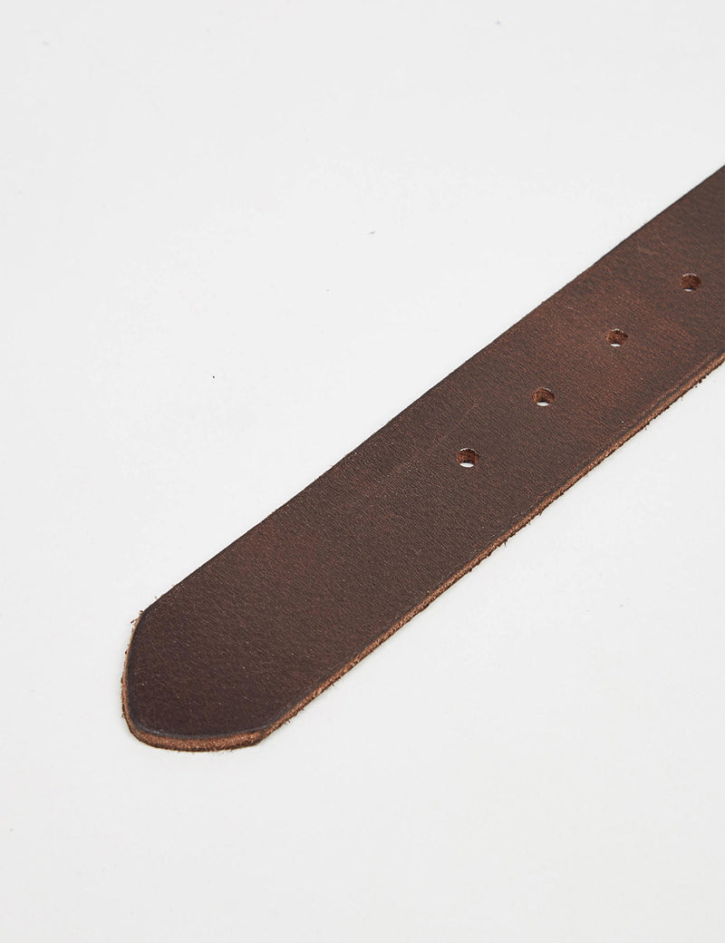Levis Classic Top Logo Buckle Leather Belt - Dark Brown