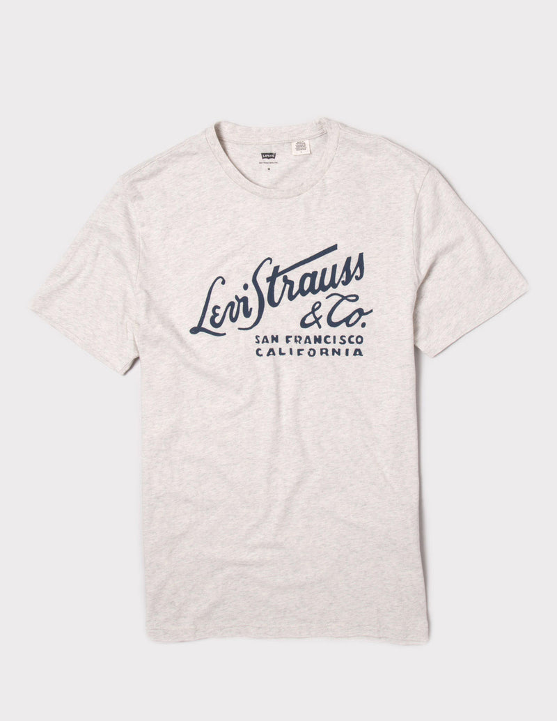 Levis Wordmark Print T-Shirt - Bisque Heather