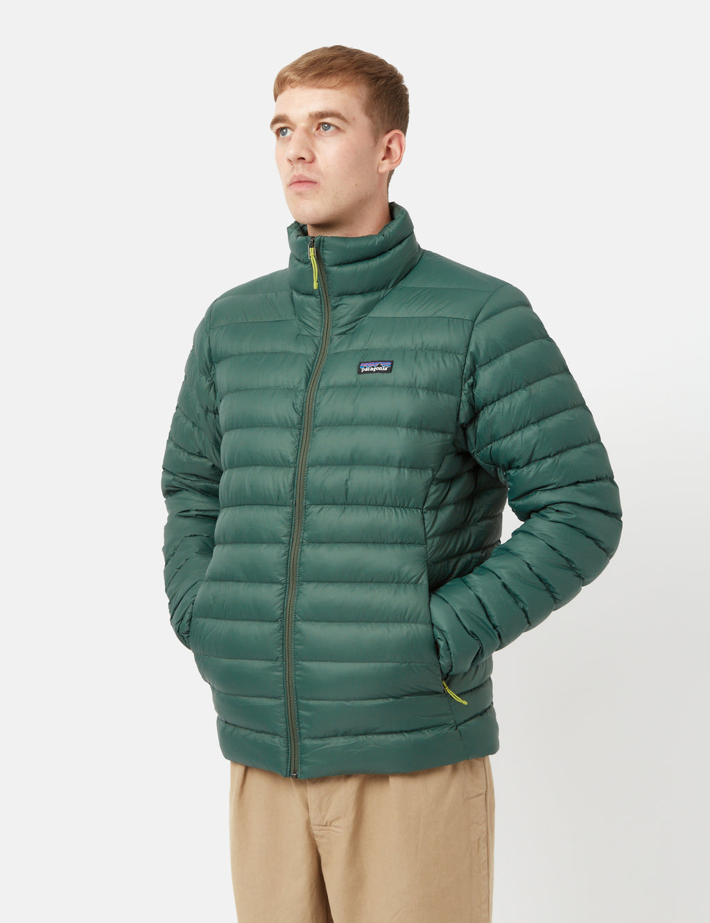 Patagonia men's down sweater jacket green Clearance