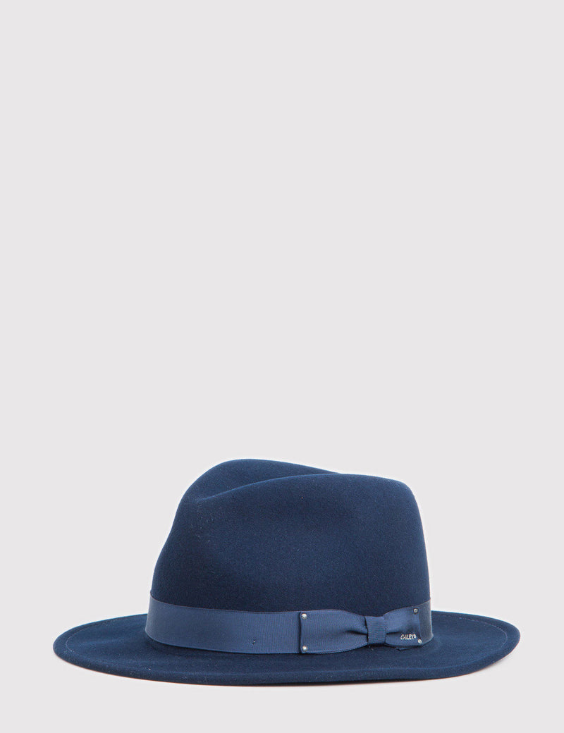 Bailey Curtis Widebrim Fedora Hat - Navy Blue