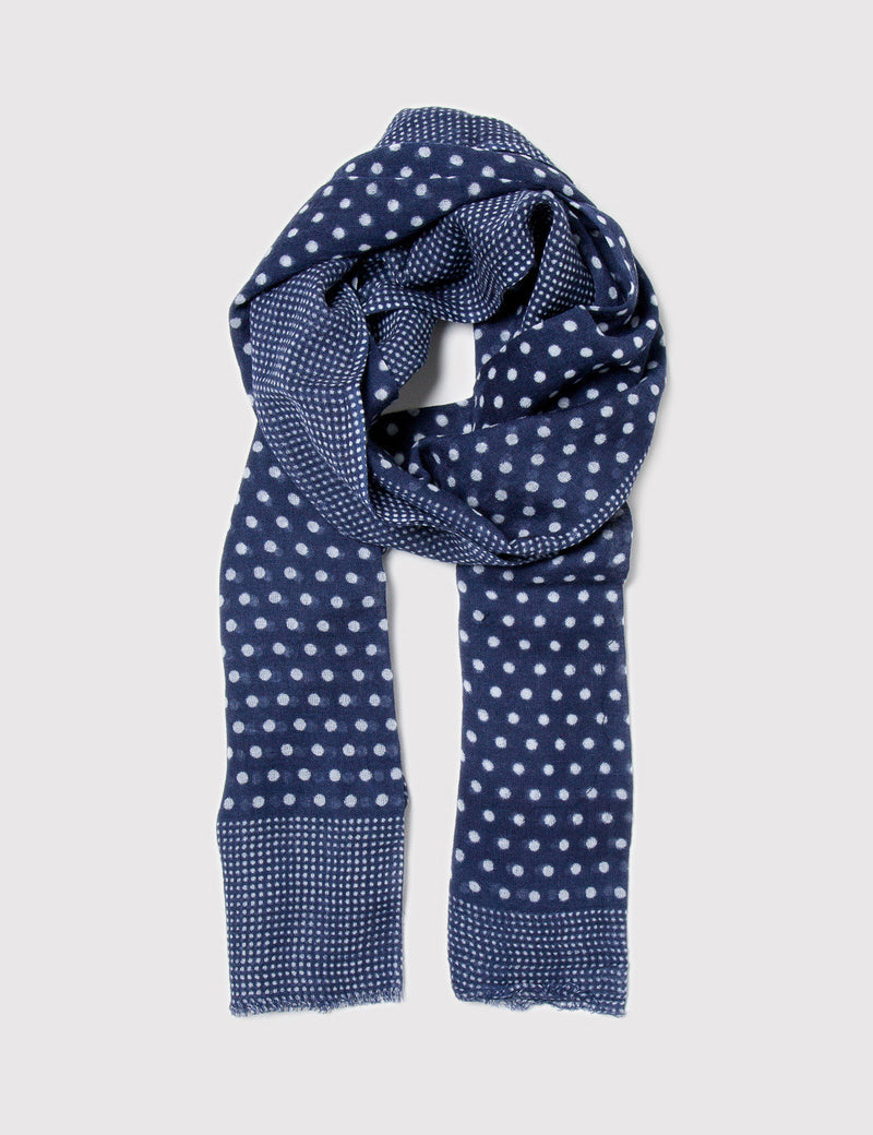 Human Scales Dots Wool Scarf - Blue
