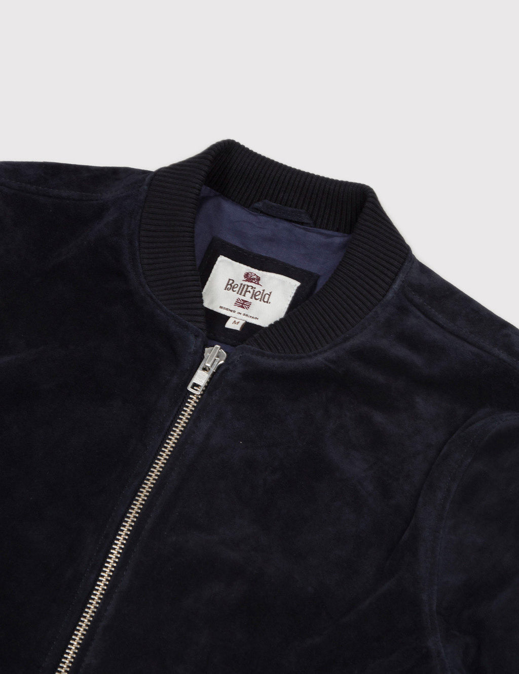 Bellfield Tupelo Suede Bomber Jacket Navy Blue URBAN EXCESS