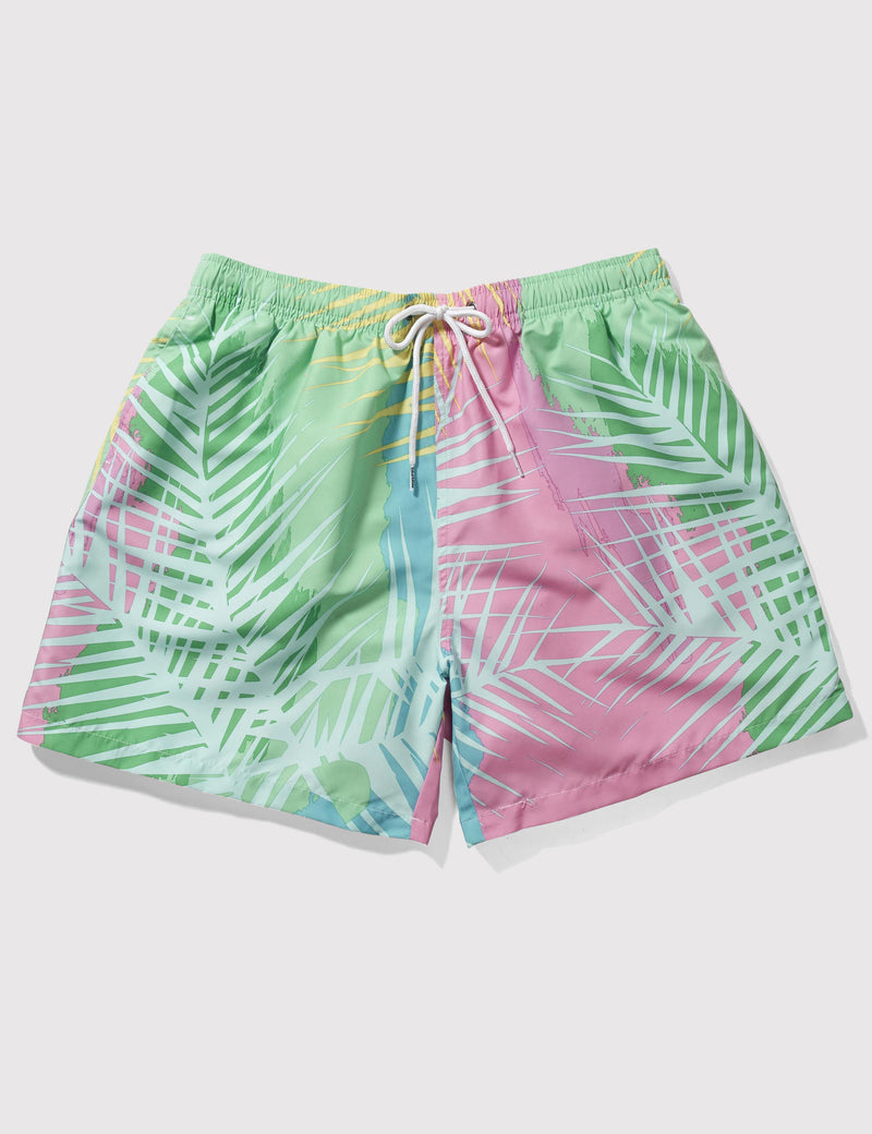 Boardies Tropicano Drawstring Swim Shorts (Short Length) - Pink/Green