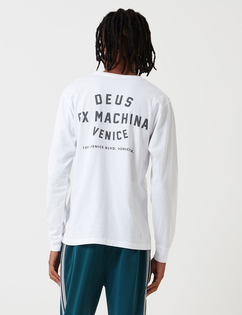 Deus Ex Machina Long Sleeve Venice LA T-shirt - White