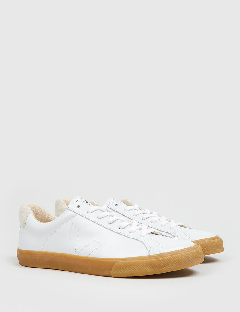 Veja Esplar Low Leather Trainers - Extra White/Natural