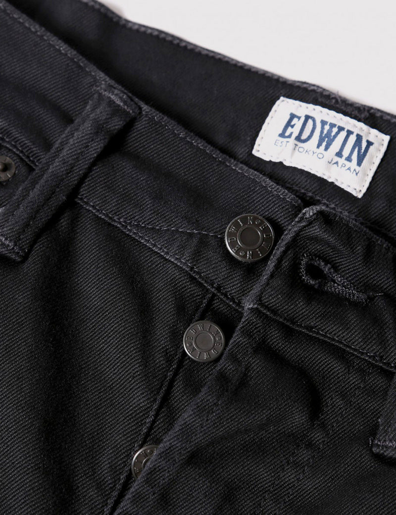 Edwin ED-55 CS Ink Black 11oz Jeans SS16 (Relax Tapered) - Black Rinsed