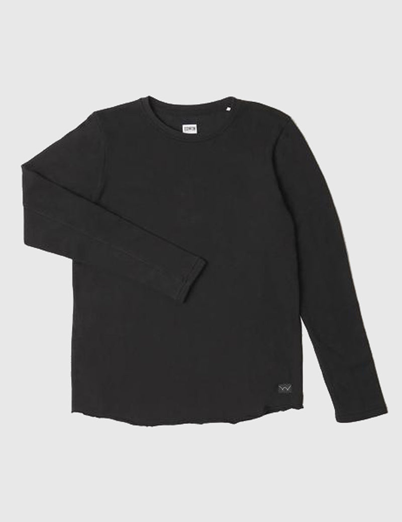 Edwin Waffle Long Sleeve T-Shirt - Black