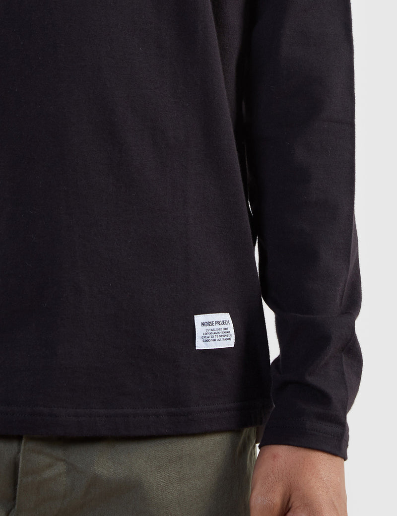 Norse Projects Niels Basic Long Sleeve T-Shirt - Black