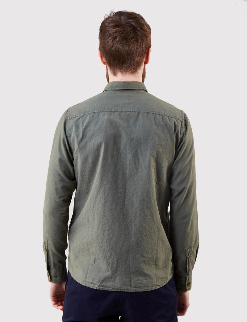 Norse Projects Anton Light Oxford Shirt (Overdyed) - Dried Olive