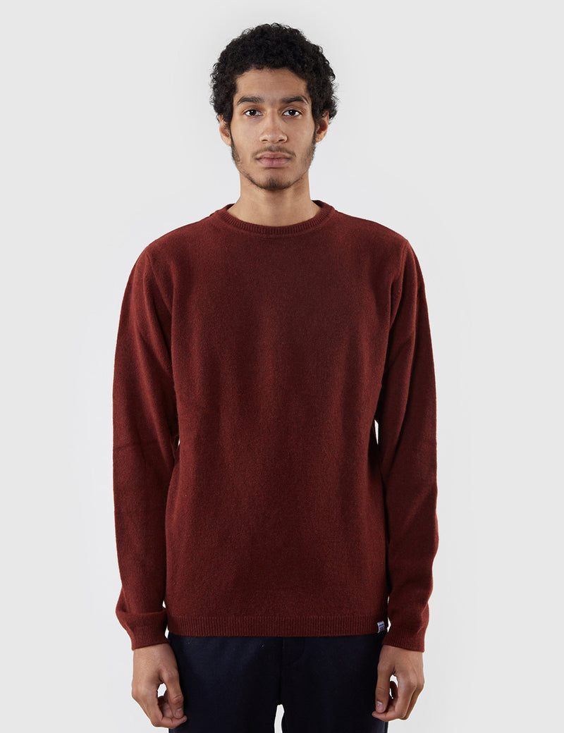 Norse Projects Sigfred Lambswool Jumper - Red Clay