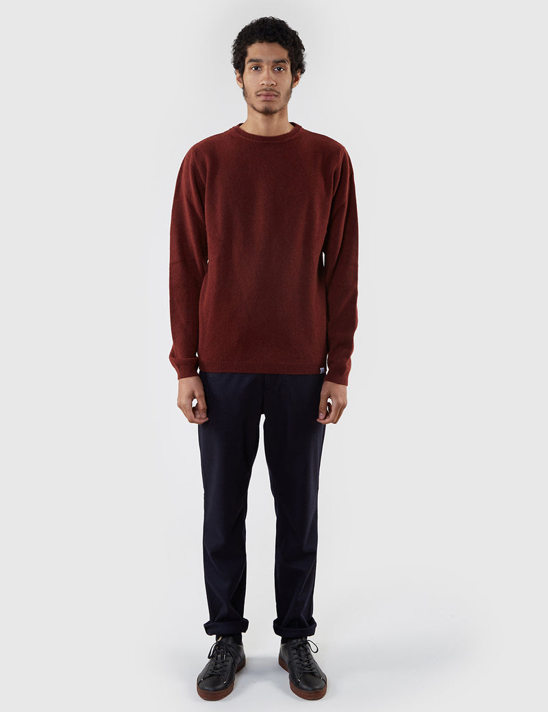 Norse Projects Sigfred Lambswool Jumper - Red Clay