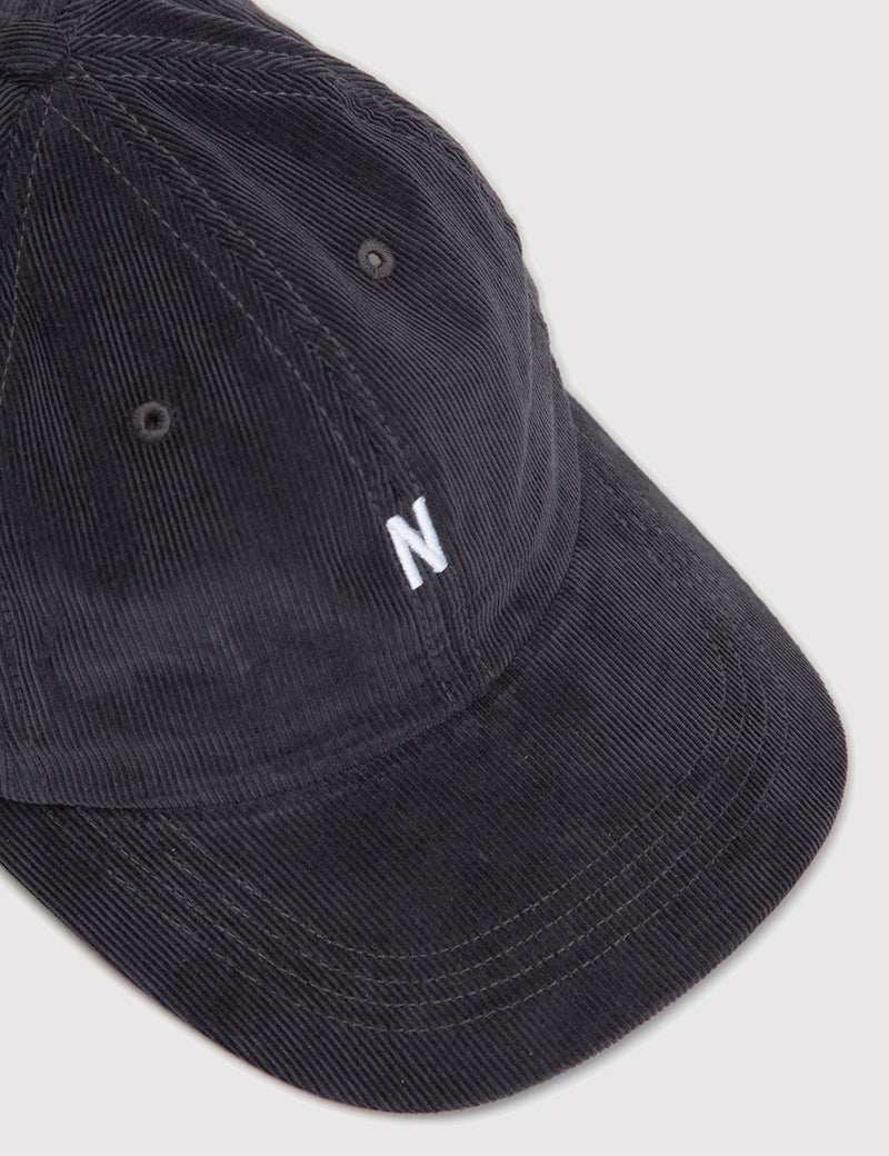Norse Projects Norse Corduroy Sports Cap - Charcoal