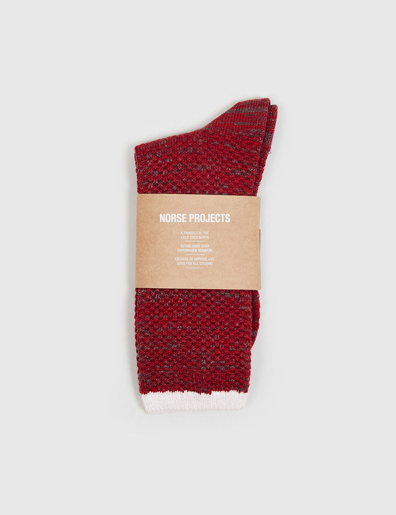 Norse Projects Bjarki Blend Socks - Red Clay
