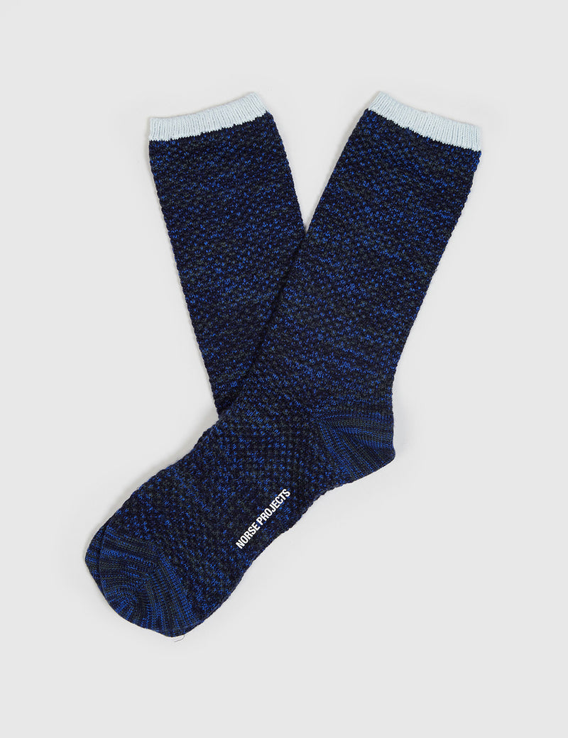 Norse Projects Bjarki Blend Socks - Cornflower Blue