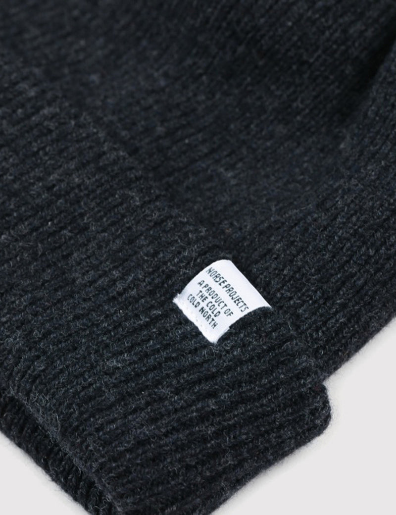 Norse Projects Beanie Hat Brushed (Wool) - Charcoal Grey
