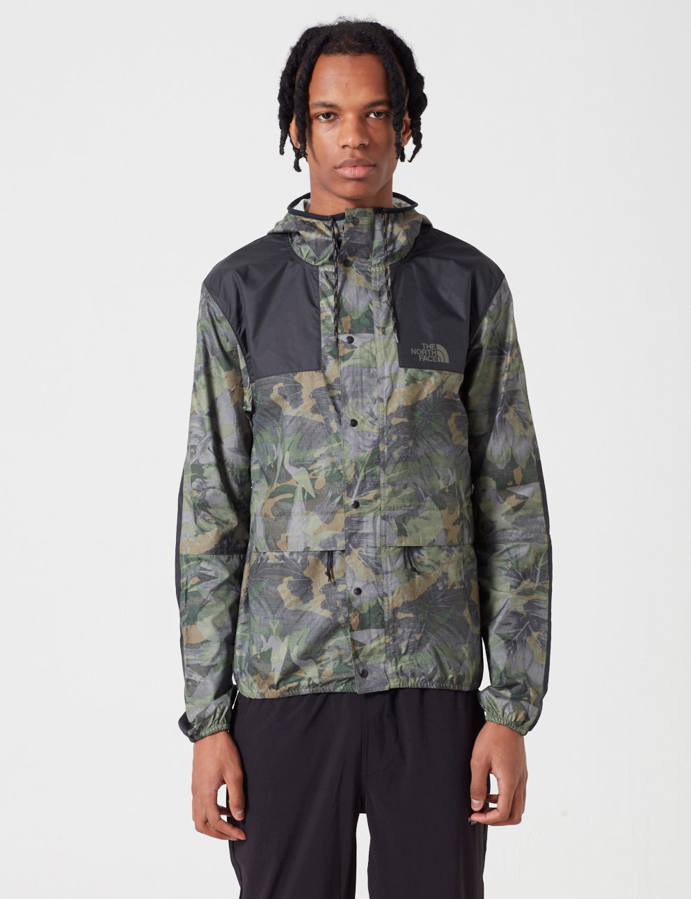 Green camo north face jacket deals