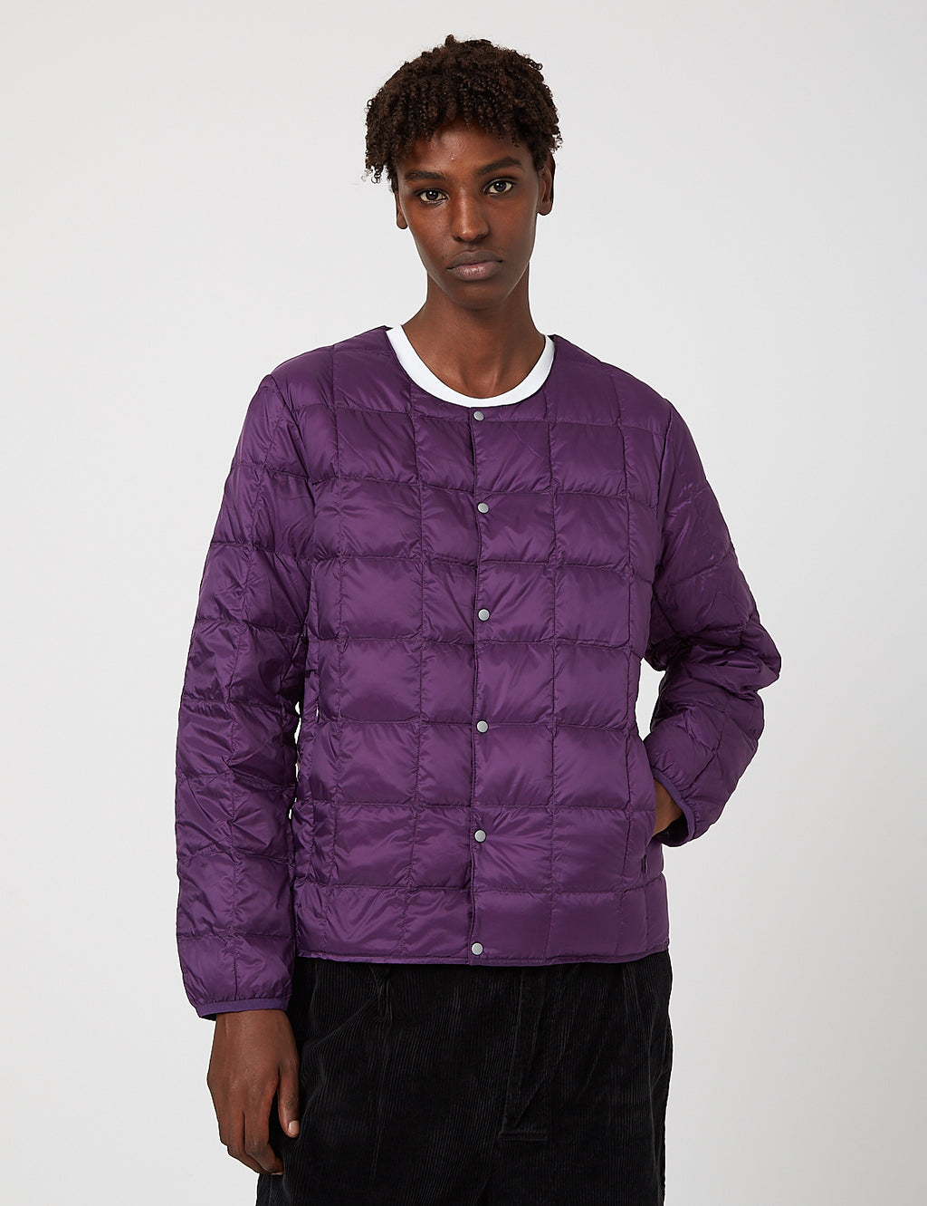 Taion Crew Neck Down Jacket - Purple I URBAN EXCESS.