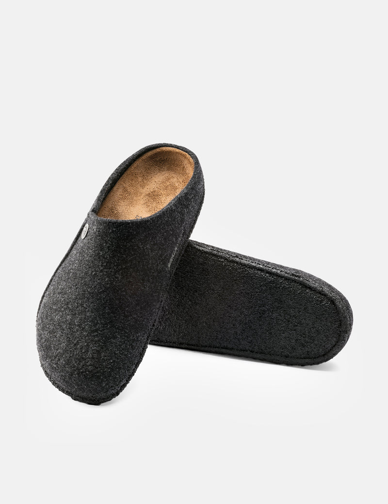 Birkenstock Womens Zermatt Wool Felt Slippers (Narrow) - Anthracite Grey