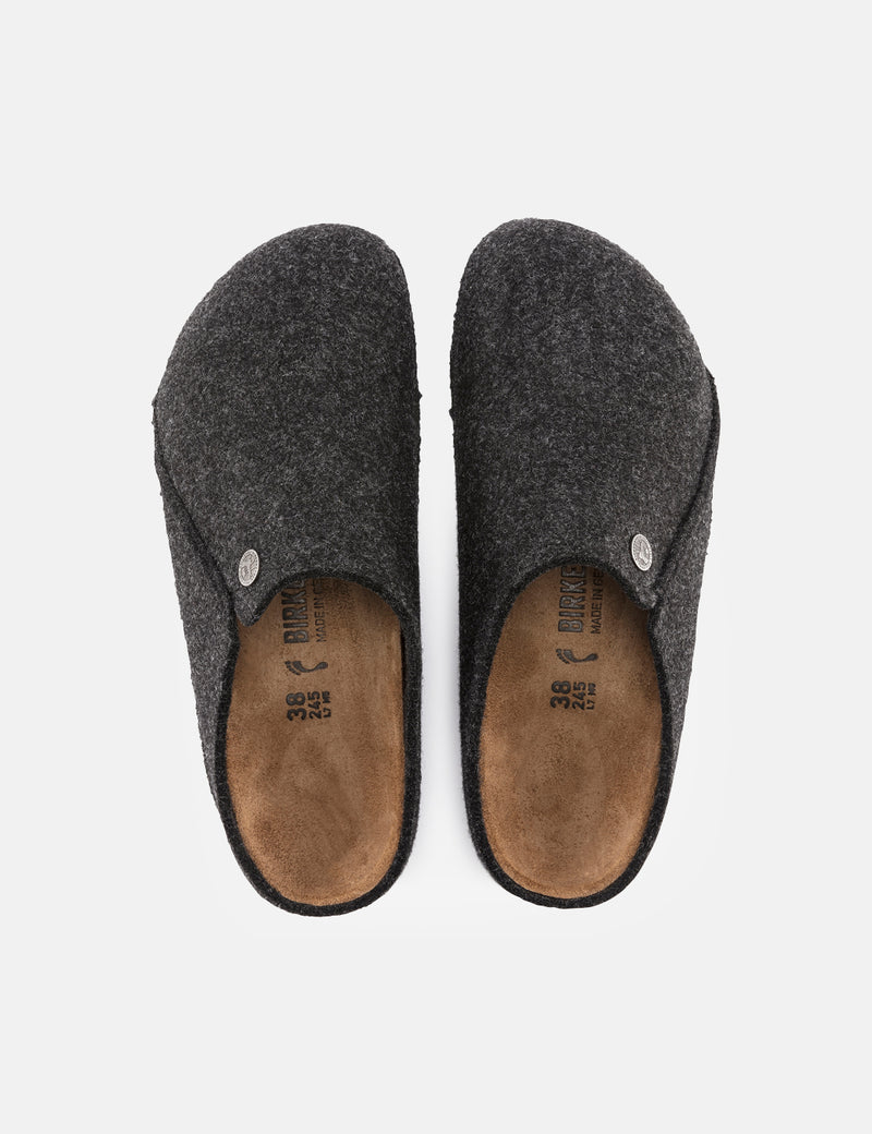 Birkenstock Womens Zermatt Wool Felt Slippers (Narrow) - Anthracite Grey