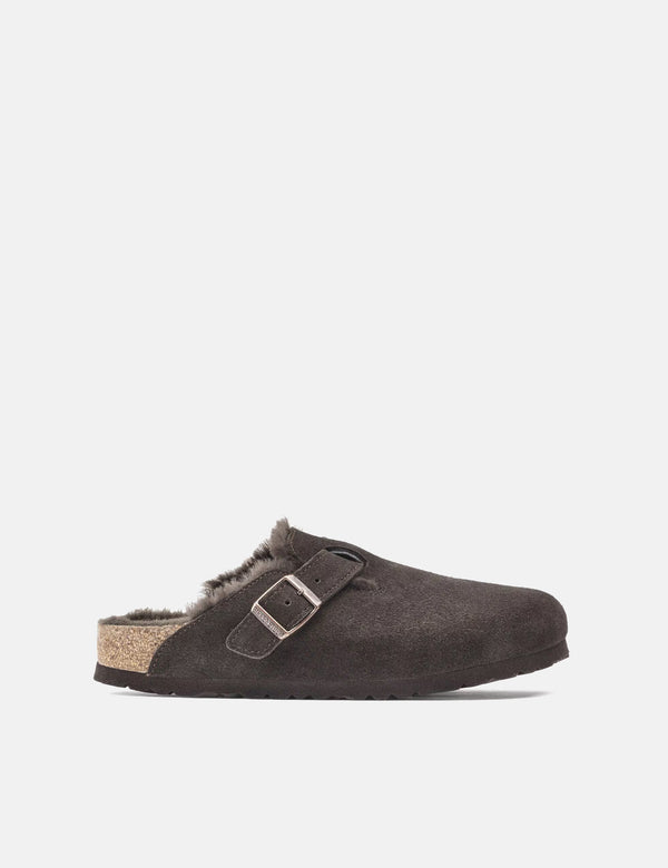 Birkenstock Womens Boston Shearling (Narrow) - Mocha Brown
