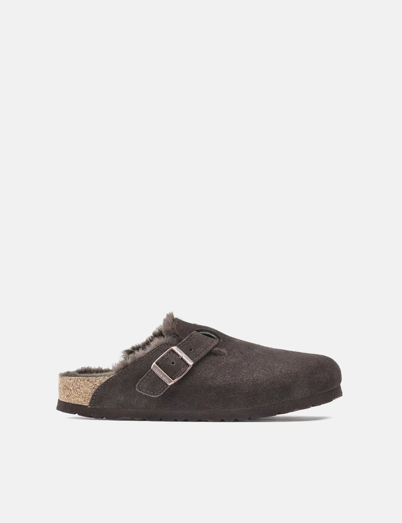 Birkenstock Womens Boston Shearling (Narrow) - Mocha Brown