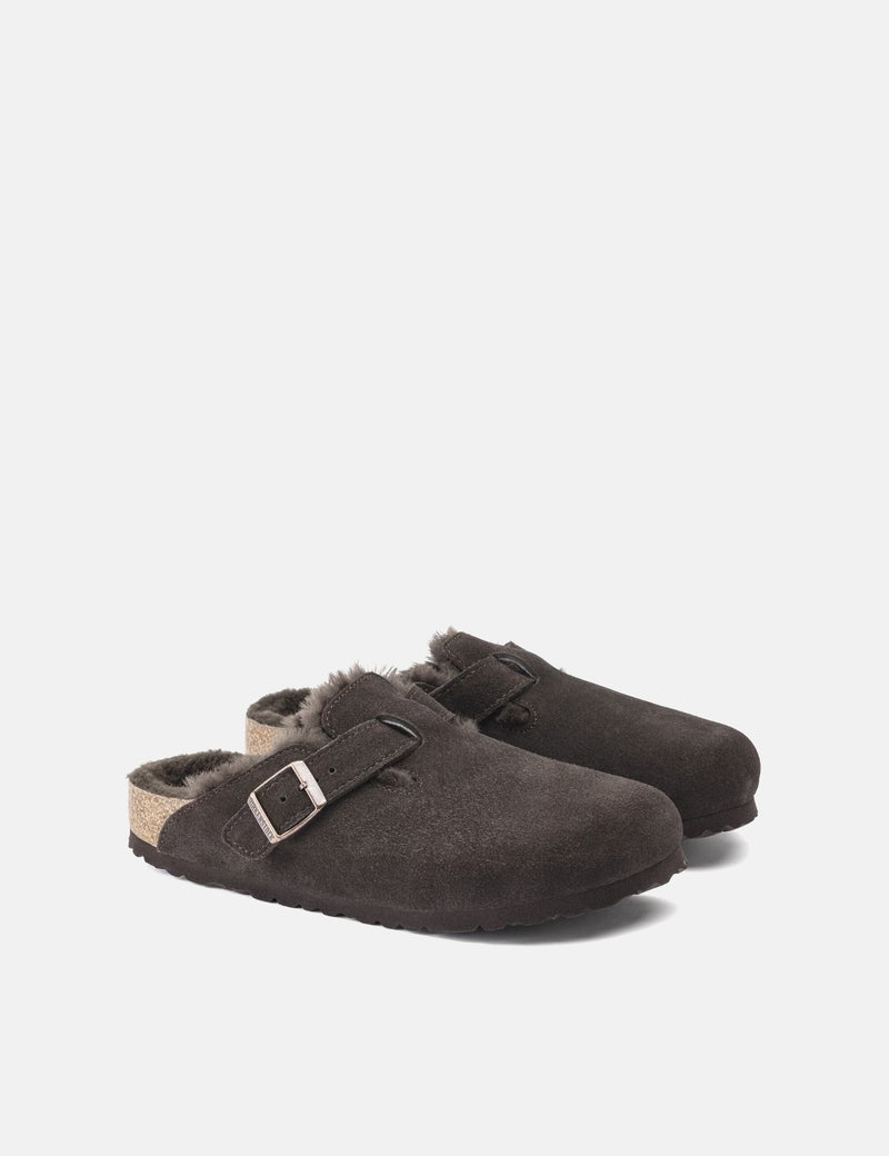 Birkenstock Womens Boston Shearling (Narrow) - Mocha Brown