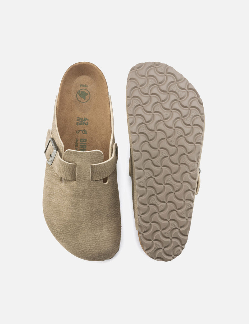 Birkenstock Boston Mules (Vegan) - Desert Dust Grey Taupe