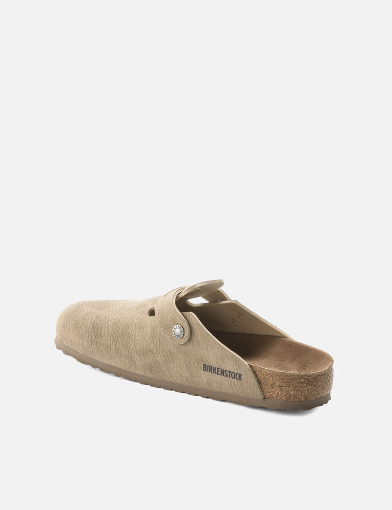 Birkenstock Boston Mules (Vegan) - Desert Dust Grey Taupe