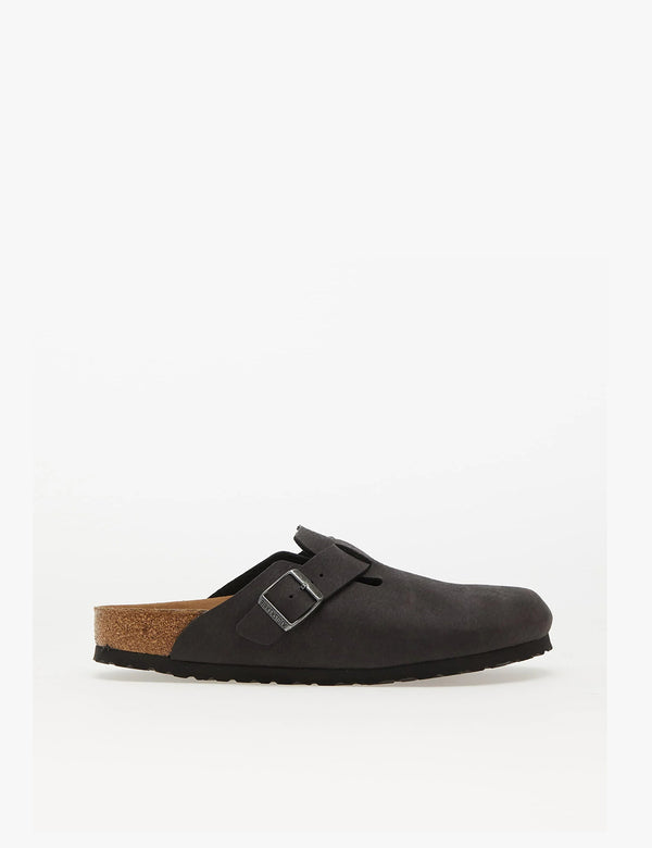 Birkenstock Boston Micro Fibre (Narrow) - Desert Dust Black