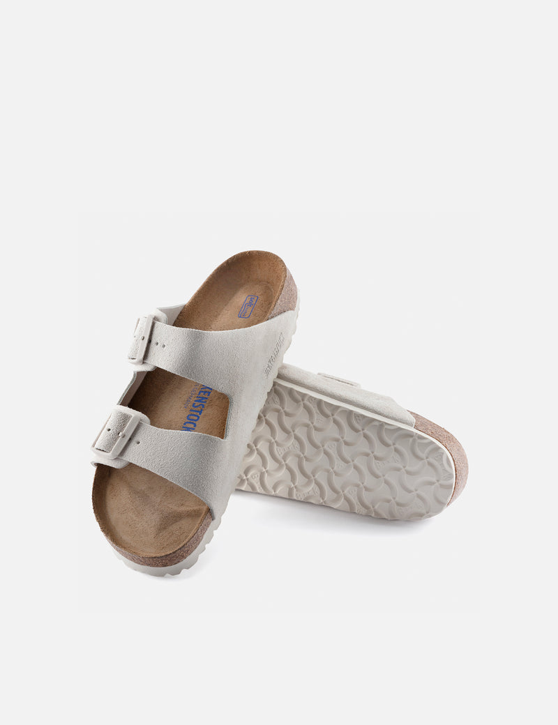 Womens Birkenstock Arizona Modern Suede Sandal (Narrow) - Antique White