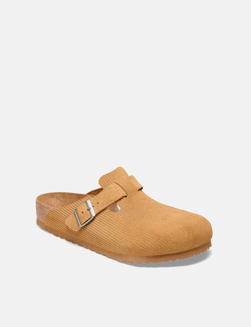 Birkenstock Boston Suede Embossed (Regular) - Corduroy Cork Brown
