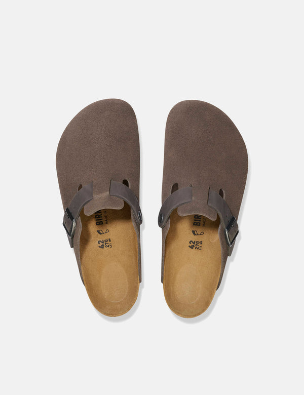 Birkenstock Boston Suede Clogs (Regular) - Concrete Gray