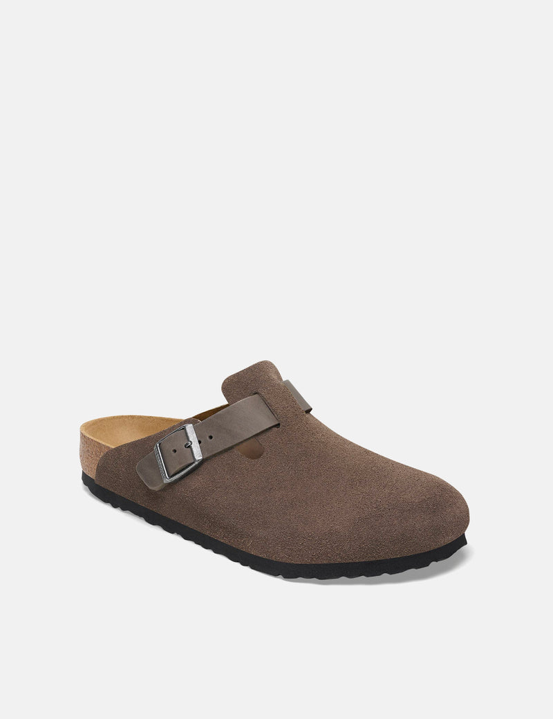 Birkenstock Boston Suede Clogs (Regular) - Concrete Gray