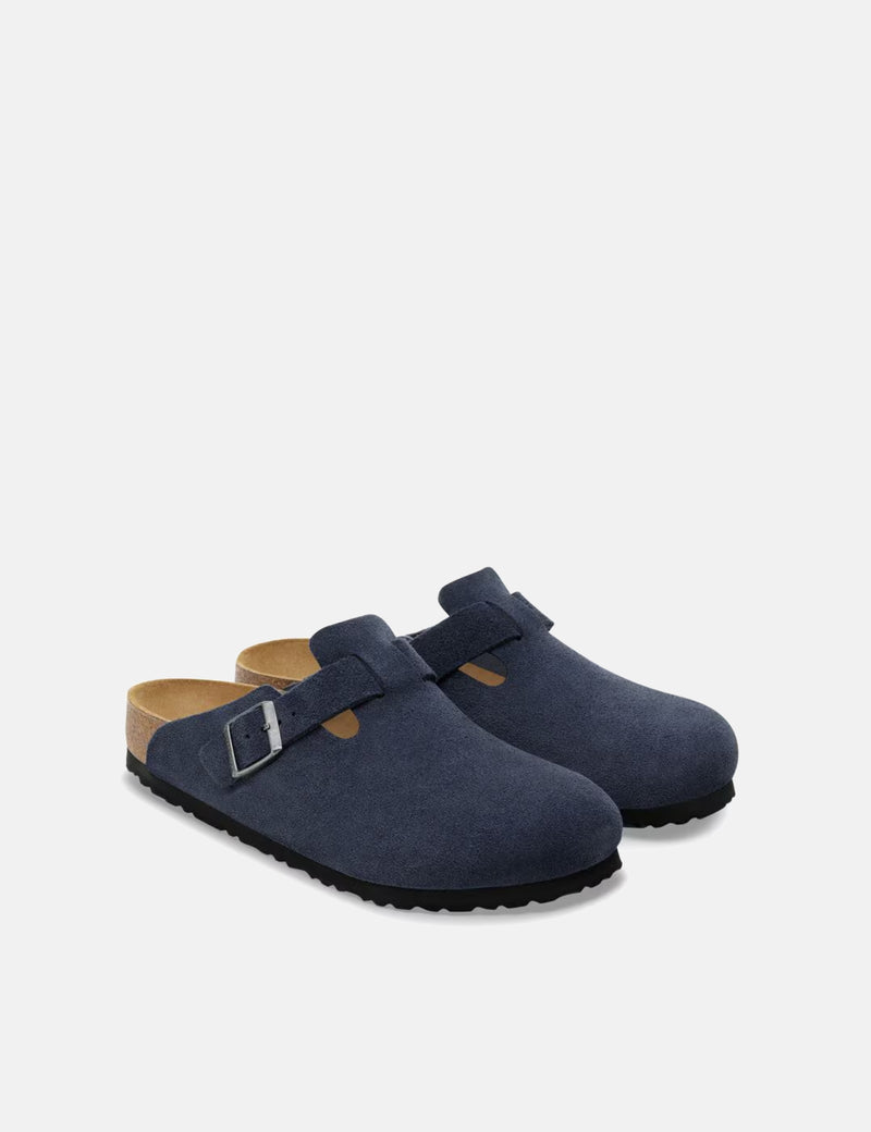 Birkenstock Boston Suede Clogs (Regular) - New Navy Blue